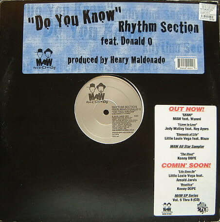 Rhythm Section Featuring Donald O : Do You Know (12") is available for sale at our shop at a great price. We have a huge collection of Vinyl's, CD's, Cassettes & other formats available for sale for music lovers - Vinyl Record