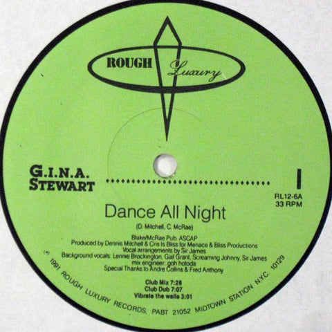 G.I.N.A. Stewart : Dance All Night (12") - Vinyl Record