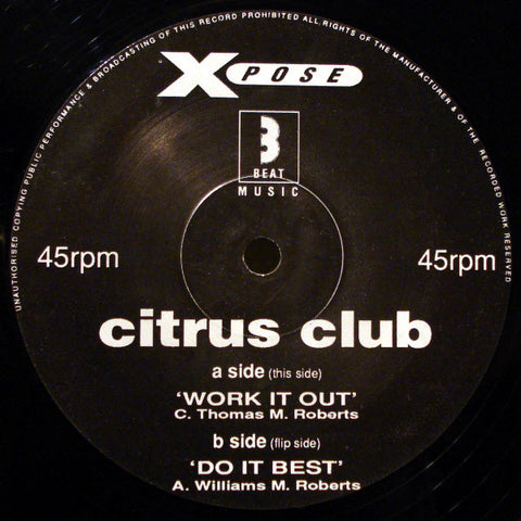 Citrus Club : Work It Out (12", Promo) - Vinyl Record