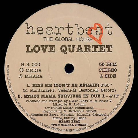 Love Quartet : Kiss Me (Don't Be Afraid) (12") is available for sale at our shop at a great price. We have a huge collection of Vinyl's, CD's, Cassettes & other formats available for sale for music lovers - Vinyl Record