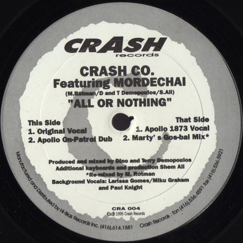 Crash Co. Featuring Mordechai : All Or Nothing (12") - Vinyl Record