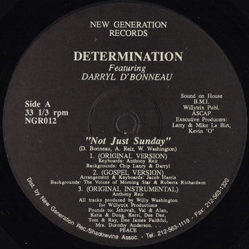 Determination Featuring Darryl D'Bonneau : Not Just Sunday (12