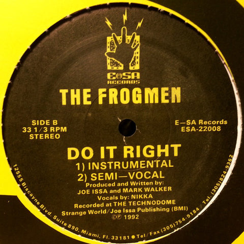 The Frogmen* : Do It Right (12", Single) - Vinyl Record