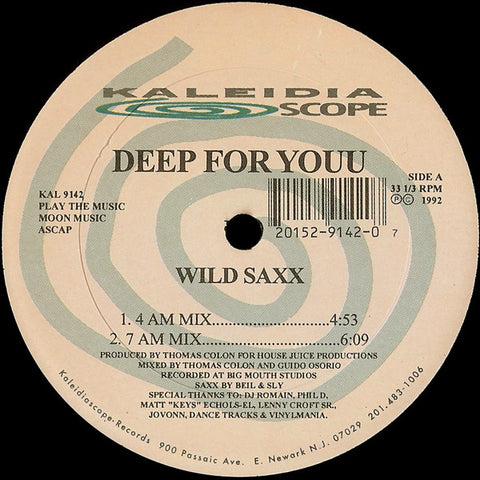 Deep For Youu : Wild Saxx (12") - Vinyl Record