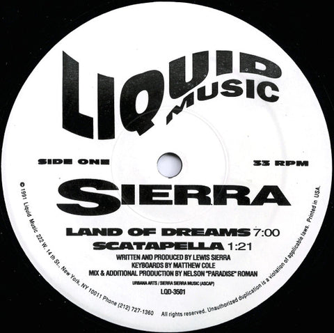 Sierra : Land Of Dreams (12") - Vinyl Record