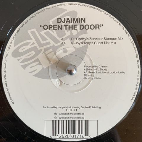 Djaimin : Open The Door (12") - Vinyl Record