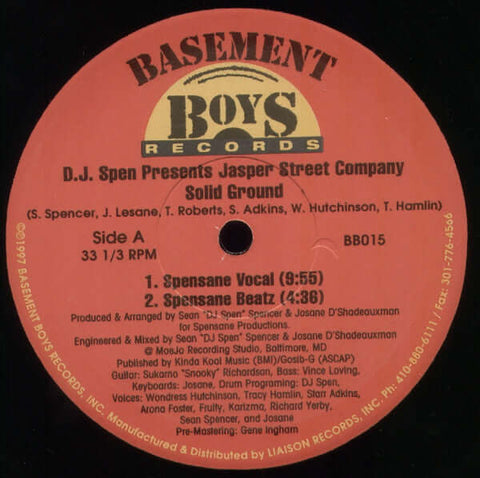 D.J. Spen* Presents Jasper Street Company* : Solid Ground (12") is available for sale at our shop at a great price. We have a huge collection of Vinyl's, CD's, Cassettes & other formats available for sale for music lovers - Vinyl Record