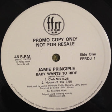 Jamie Principle : Baby Wants To Ride (12