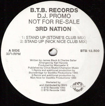 3rd Nation - Stand Up Vinyl Vinly Record