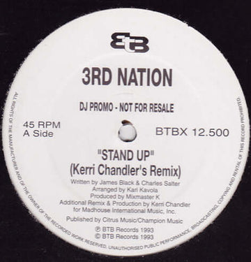 3rd Nation - Stand Up (Remix) Vinyl Vinly Record
