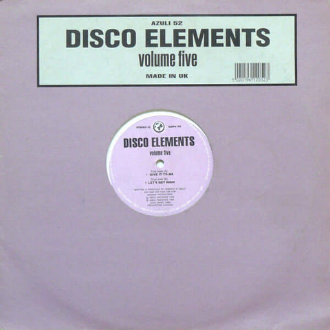 Disco Elements : Volume Five (12") is available for sale at our shop at a great price. We have a huge collection of Vinyl's, CD's, Cassettes & other formats available for sale for music lovers - Vinyl Record