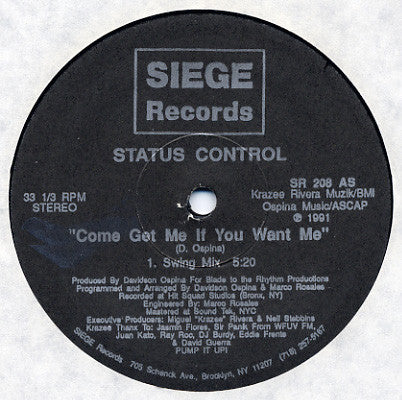 Status Control : Come Get Me If You Want Me (12") - Vinyl Record