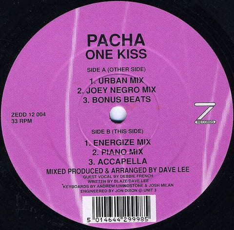 Pacha : One Kiss (12") is available for sale at our shop at a great price. We have a huge collection of Vinyl's, CD's, Cassettes & other formats available for sale for music lovers - Vinyl Record