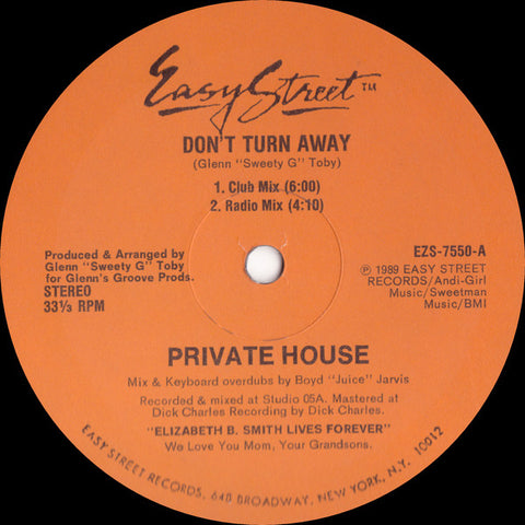 Private House : Don't Turn Away (12") - Vinyl Record