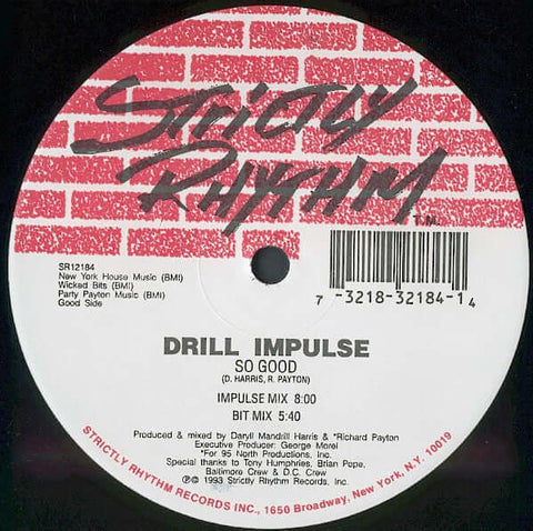 Drill Impulse : So Good / I Wantcha (12") is available for sale at our shop at a great price. We have a huge collection of Vinyl's, CD's, Cassettes & other formats available for sale for music lovers - Vinyl Record