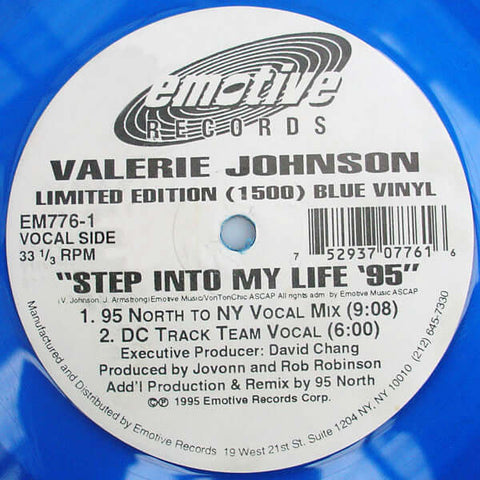 Valerie Johnson : Step Into My Life '95 (12", Ltd, Blu) is available for sale at our shop at a great price. We have a huge collection of Vinyl's, CD's, Cassettes & other formats available for sale for music lovers - Vinyl Record