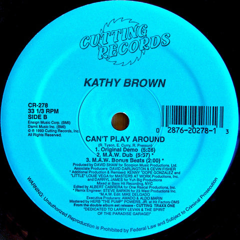 Kathy Brown : Can't Play Around (12") - Vinyl Record