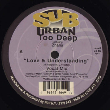 Too Deep Featuring Zhana* : Love & Understanding (The Remixes) (12