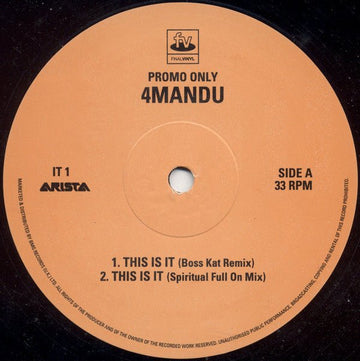 4Mandu - This Is It Vinyl Vinly Record