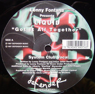 Lenny Fontana Presents Liquid (5) : Got It All Together (12") - Vinyl Record