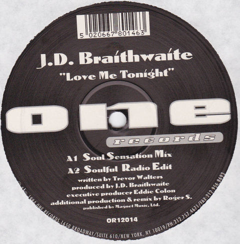 J.D. Braithwaite : Love Me Tonight (12", Bla) - Vinyl Record