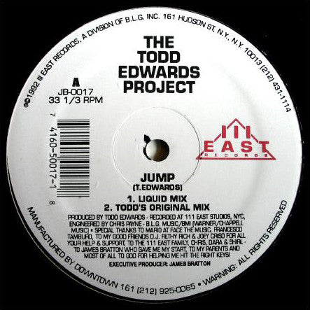 The Todd Edwards Project* : Jump (12") - Vinyl Record