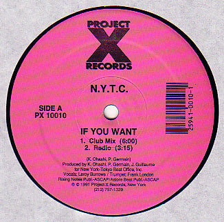 N.Y.T.C. : If You Want (12") - Vinyl Record