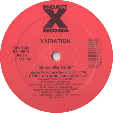 Variation : Makes Me Holler (12") - Vinyl Record