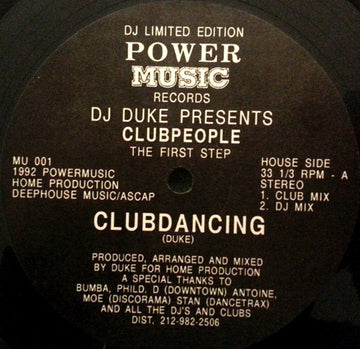 DJ Duke Presents Club People : The First Step (12