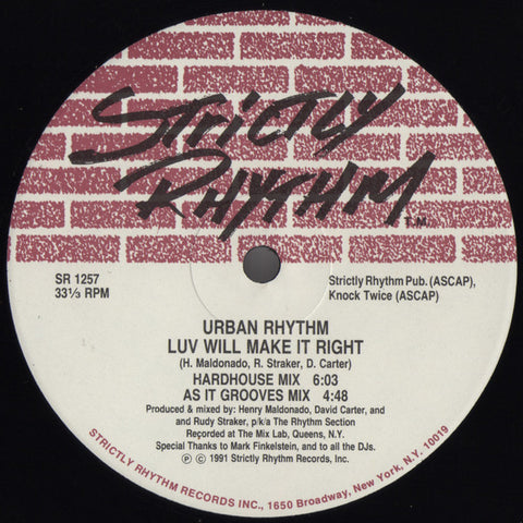 Urban Rhythm : Feel It Baby All Nite (12") - Vinyl Record