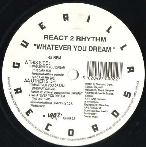 React 2 Rhythm : Whatever You Dream (12") - Vinyl Record