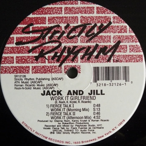 Jack And Jill* : Work It Girlfriend (12") - Vinyl Record