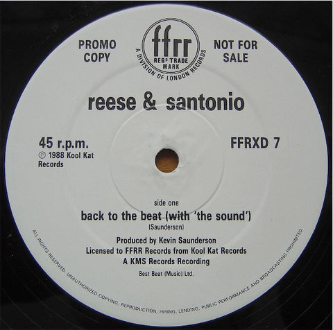 Reese & Santonio : Back To The Beat (With 'The Sound') (12", Promo) - Vinyl Record