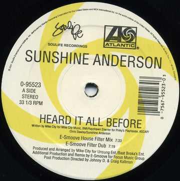 Sunshine Anderson : Heard It All Before (Dance Remixes) (12