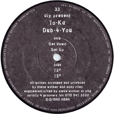 To-Ka : Dub-4-You (12") - Vinyl Record