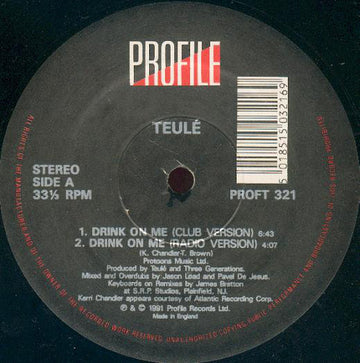 Teulé : Drink On Me (12