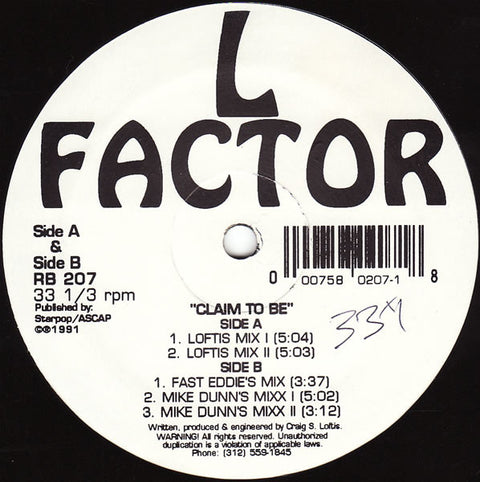 L Factor : Claim To Be (12") - Vinyl Record