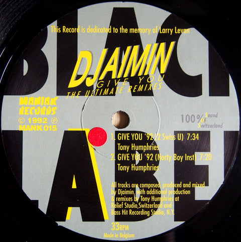 Djaimin : Give You (The Ultimate Remixes) (12") - Vinyl Record