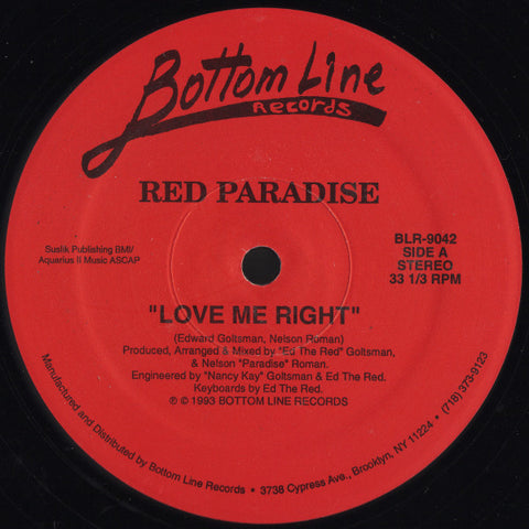 Red Paradise : Love Me Right / In My Soul (12") - Vinyl Record