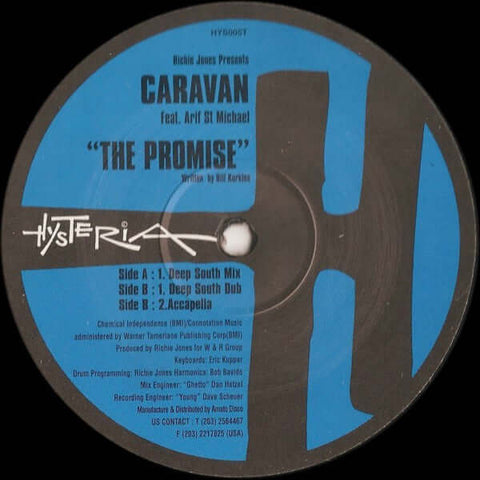 Richie Jones Presents Caravan Feat. Arif St Michael* : The Promise (12") is available for sale at our shop at a great price. We have a huge collection of Vinyl's, CD's, Cassettes & other formats available for sale for music lovers - Vinyl Record