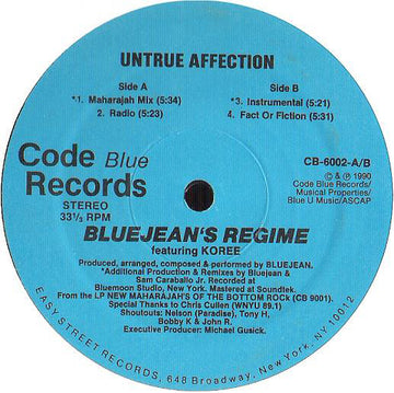 Bluejeans Regime Featuring Koree F. Mordaunt : Untrue Affection (12