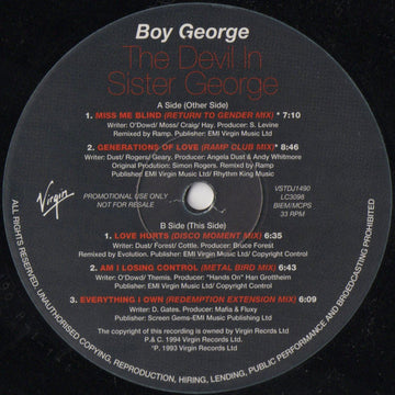 Boy George : The Devil In Sister George (12