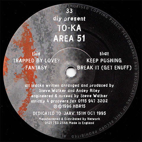 DIY Present To-Ka : Area 51 (12") - Vinyl Record