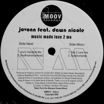 Jovonn Feat. Dawn Nicole : Music Made Love 2 Me (12