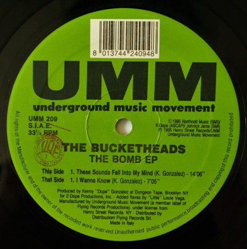 The Bucketheads : The Bomb EP (12", EP) - Vinyl Record