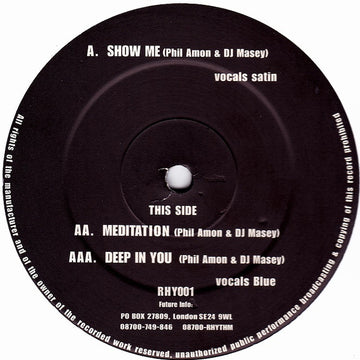 Phil Amon & DJ Masey : Show Me / Meditation / Deep In You (12