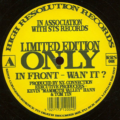 N.Y. Connection : In Front - Wan' It? (10", Ltd) - Vinyl Record