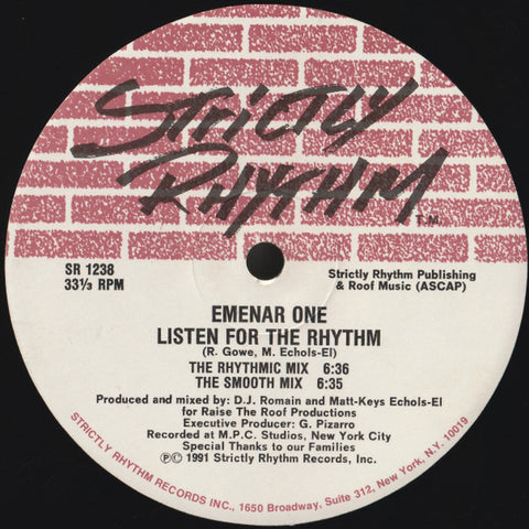 Emenar One : Listen For The Rhythm / Get Your Thang Together (12") - Vinyl Record