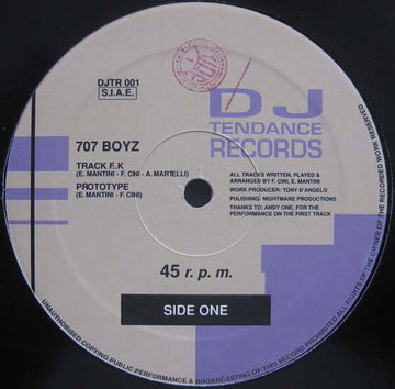 707 Boyz - Track F..K Vinyl Vinly Record