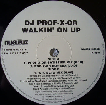 DJ Prof-X-Or* : Walkin' On Up - The Remixes (12